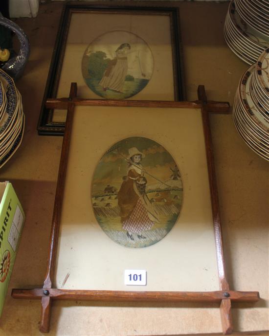 2 silk embroidered pictures